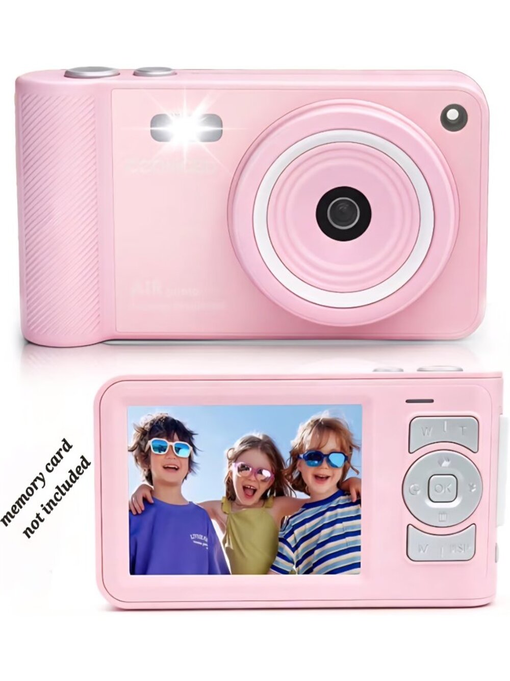 Digital Camera, 4K Vlogging Kids Camera with 44MP & 16X Zoom Anti-Shake, Pink